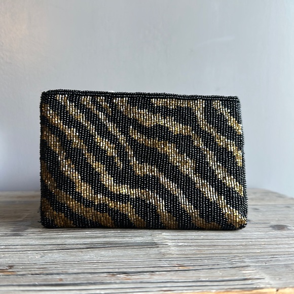 no brand Handbags - Beaded Wallet Cheetah Print Brown and Black Coin Pouch